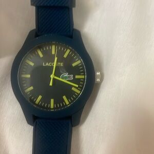 Never Worn Blue Lacoste Men's/Unisex Watch with Silicone Band